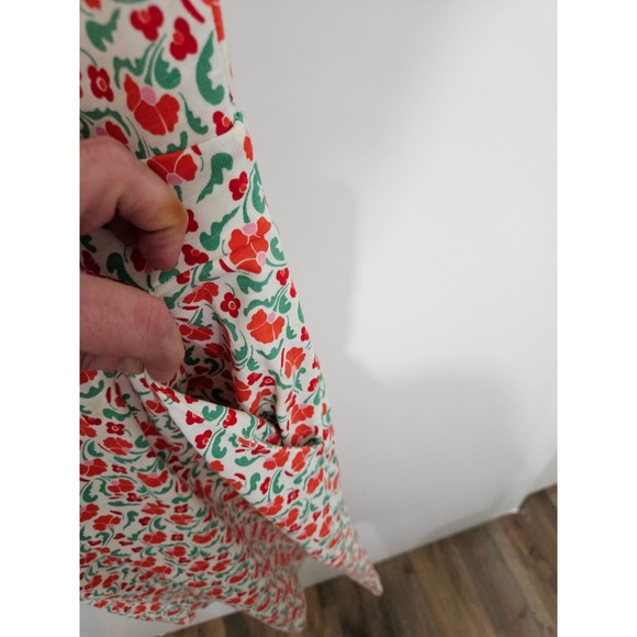Boden Red Floral Cotton Jersey Sheath Dress with Pockets J0849 Womens 4R - Picture 4 of 6